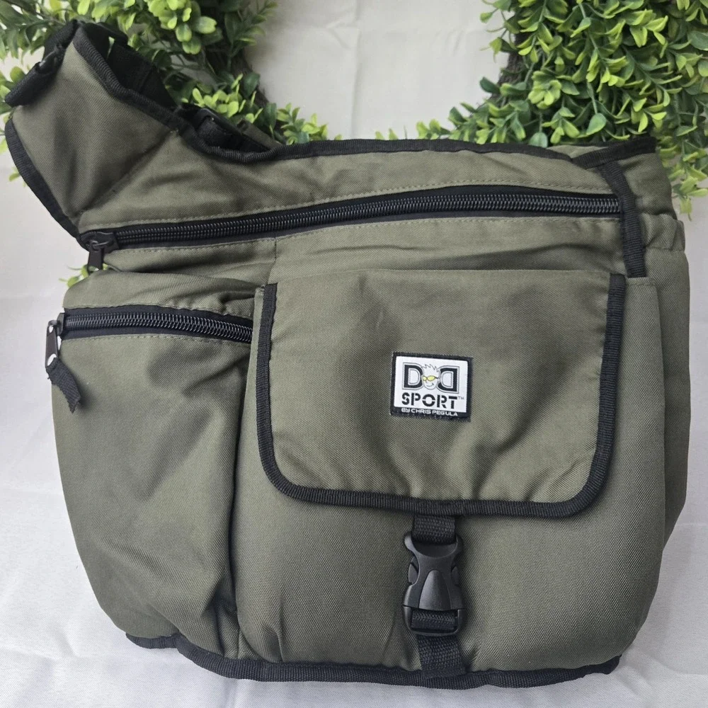 Diaper Dude Sport Messenger Bag Chris Pegula Khaki Green Crossbody Dad Bag